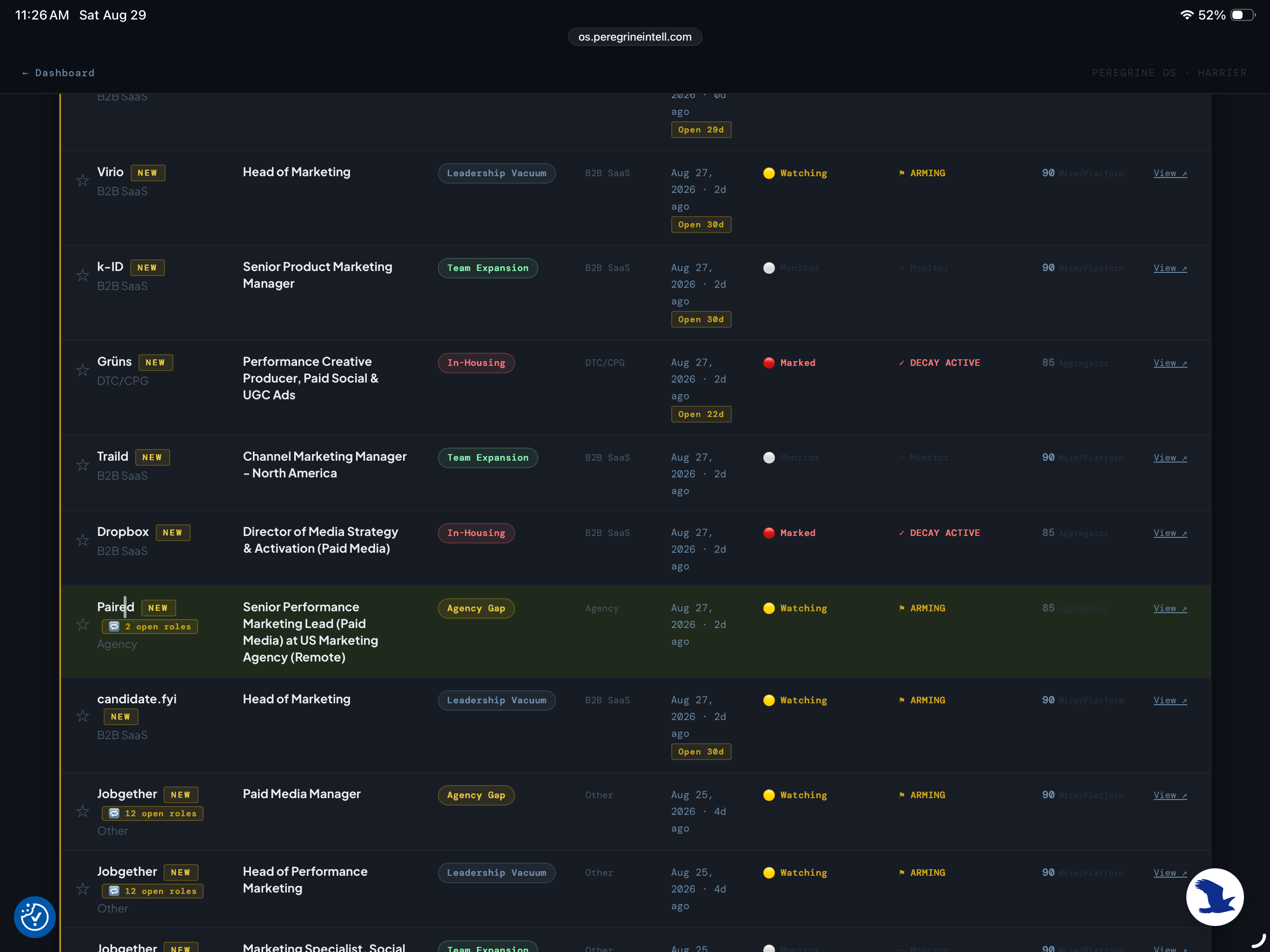 Peregrine OS Launch screenshot 4